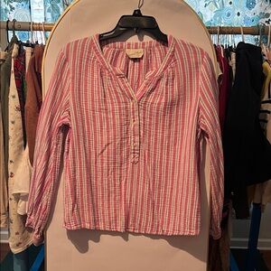 Universal thread Pink and White Striped Long Sleeve Top